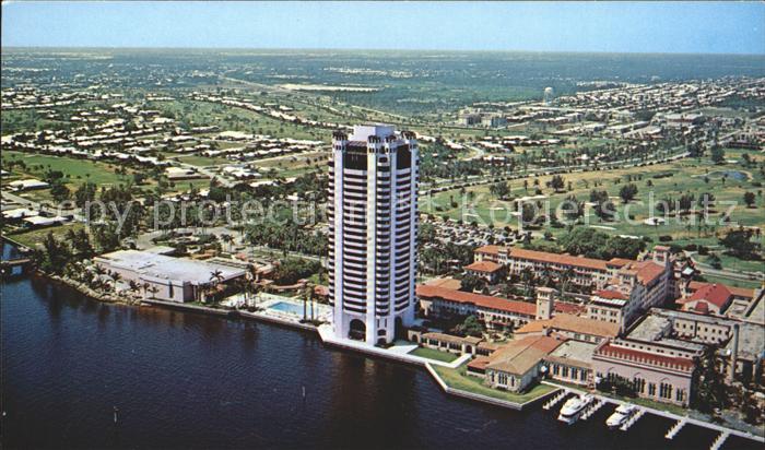 Boca Raton Great Hall Garden Pool Tower Marina Historic Main Building aerial vie