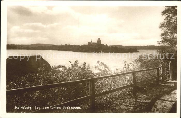 Ratzeburg Schleswig-Holstein vom Kurhaus Baek gesehen Lauenburgische Seen
