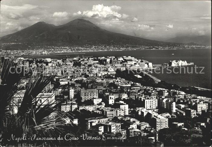 Naples Neapel Panorama da Corso Vittorio Emanuele Vulkan Vesuv
