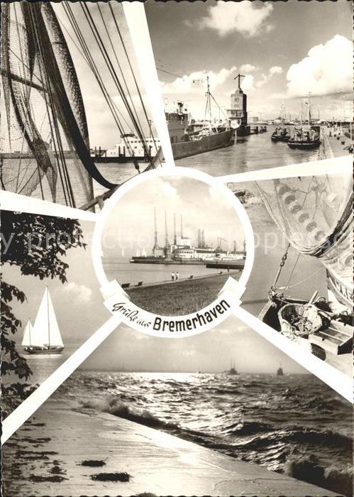 Bremerhaven Hafen Schiffe Segelboot Abendstimmung