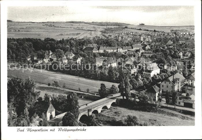 Bad Mergentheim mit Wolfgangsbruecke Fliegeraufnahme