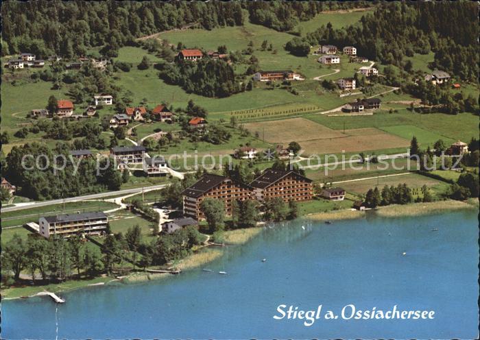 Stiegl Ossiach Appartementhaeuser Haensel und Gretel Ossiachersee Fliegeraufnahm