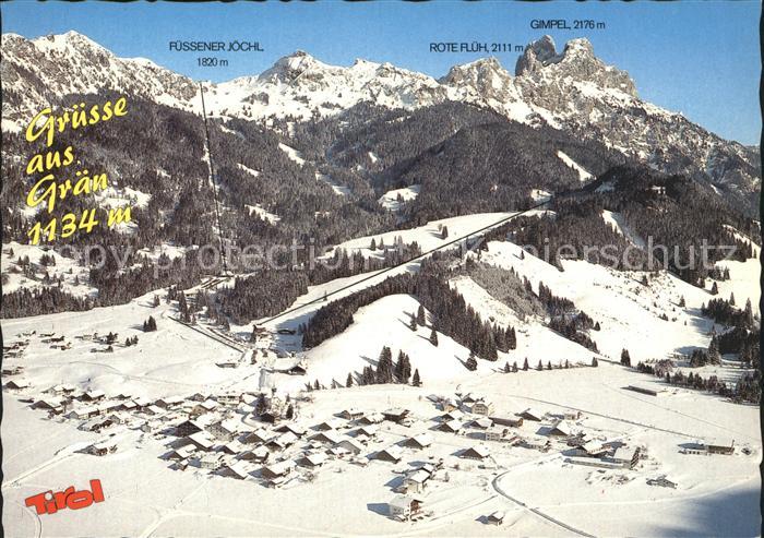 Graen Tirol Panorama Wintersportplatz Tannheimer Tal