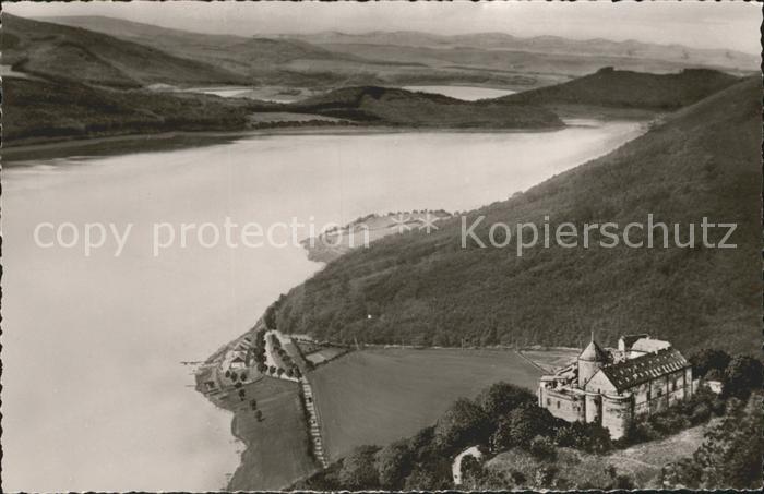Edersee Schloss See Fliegeraufnahme