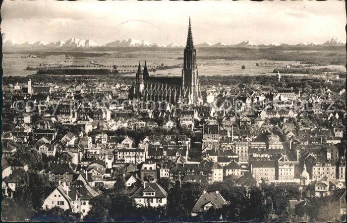 Ulm Donau Blick auf Ulm mit Dom
