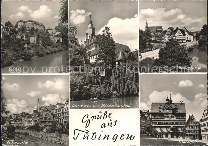 TueBINGEN BW Schloss Neckarpartie Stiftskirche  Neckarbruecke Marktplatz