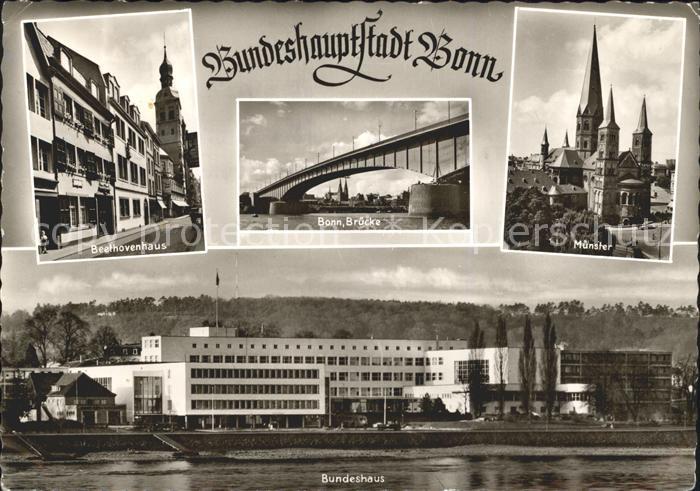 Bonn Rhein Bruecke Beethovenhaus Bundeshaus