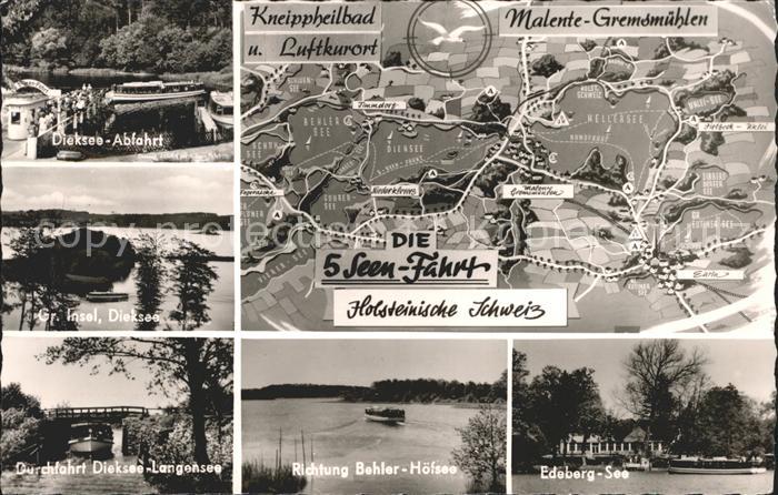 Malente-Gremsmuehlen Dieksee Abfahrt Gr Insel Dieksee Durchfahrt Langensee Behle
