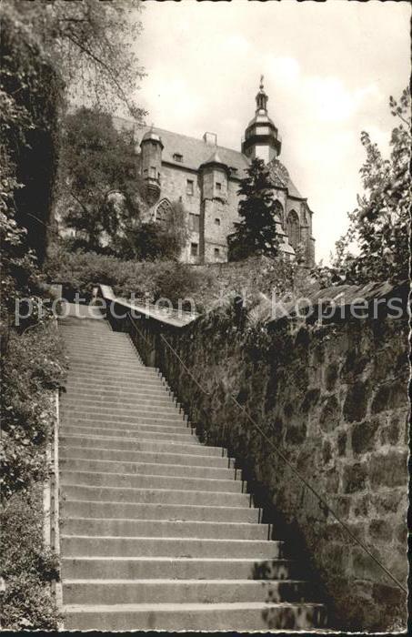 Marburg Lahn Schlosstreppe und Schloss