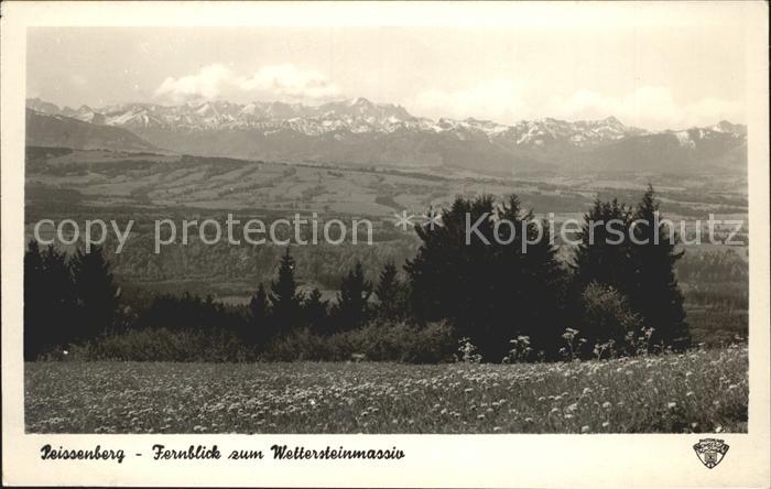 Peissenberg Fernblick zum Wettersteinmassiv