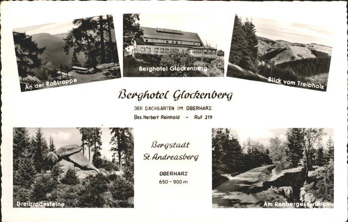 St Andreasberg Harz Rosstrappe Berghotel Glockenberg Blick vom Treibholz Dreibro
