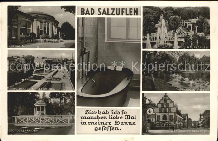 Bad Salzuflen Kurhaus Leopoldsbad Sprudel Hauptallee Schwanenteich Altdt Rathaus