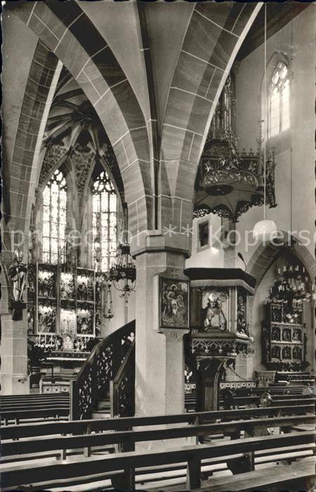 Kappelrodeck Kanzel und Hochaltar der Kirche