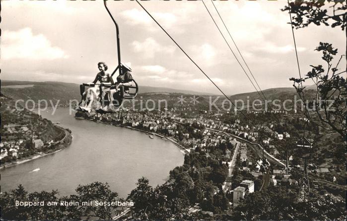 Boppard Rhein Panorama mit Sesselbahn
