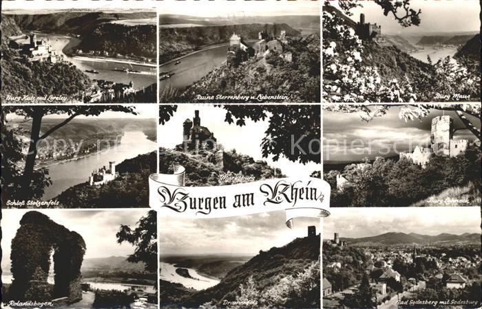 Burgen am Rhein Burg Katz mit Loreley Ruine Sterrenberg und Liebenstein Burg Mau