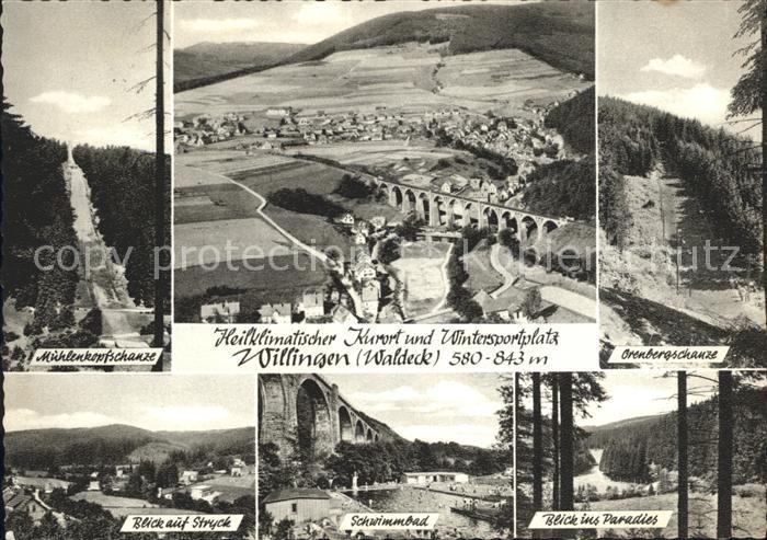 Willingen Sauerland Muehlenkopfschanze Viadukt Orenbergschanze Stryck Schwimmbad