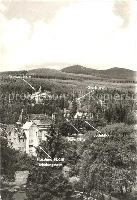 Schierke Harz Dunker Heim Glueck auf Bodeblick Harzland FDGB Erholungsheim