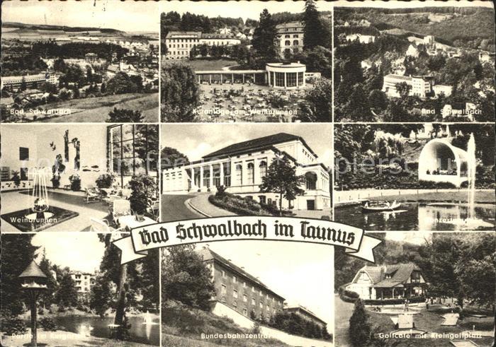 Bad Schwalbach Panorama Kuranlage Weinbrunnen Konzertpavillon Kurgarten Bundesba