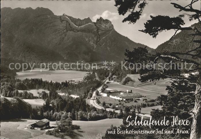 Bischofswiesen Schlafende Hexe mit Bischofswiesener Tal und Arwa