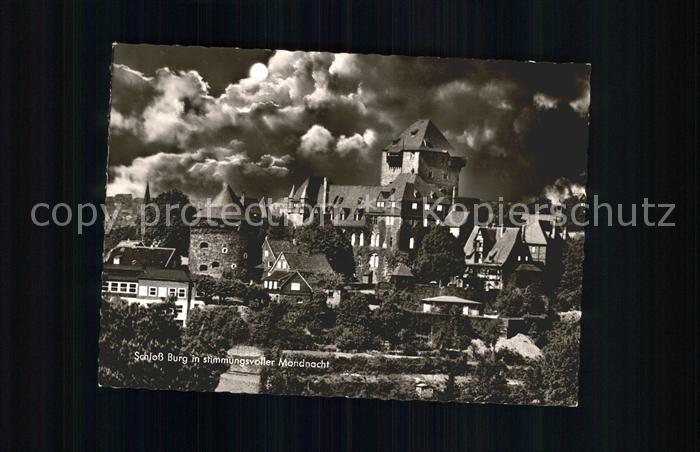 Burg Wupper Schloss Burg im Mondschein