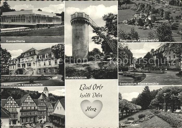 Bad Orb Konzerthalle Aussichtsturm Sanatorium Kueppelsmuehle Details Marktplatz