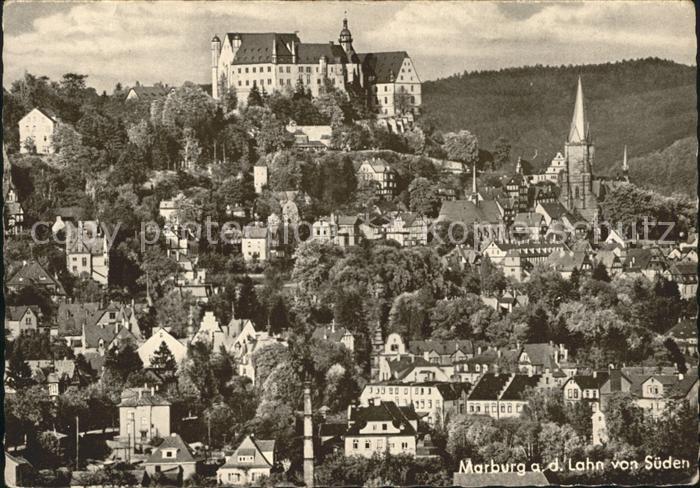 Marburg Lahn Stadtblick mit Schloss