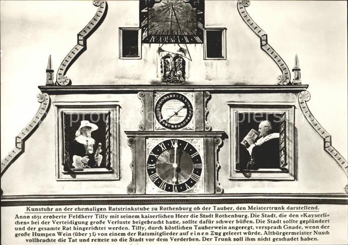 Rothenburg Tauber Kunstuhr an der ehem Ratstrinkstube