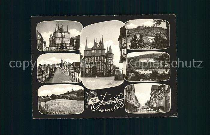 Frankenberg Eder Rathaus Obermarkt Stadtblick KreiskrankenhausEderpartie Neustae