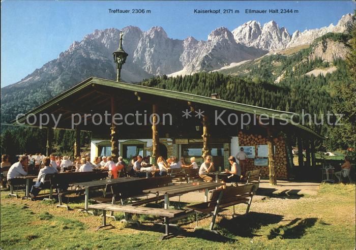 Ellmau Tirol Wochenbrunner Alm Freiterrasse Treffauer Kaiserkopf