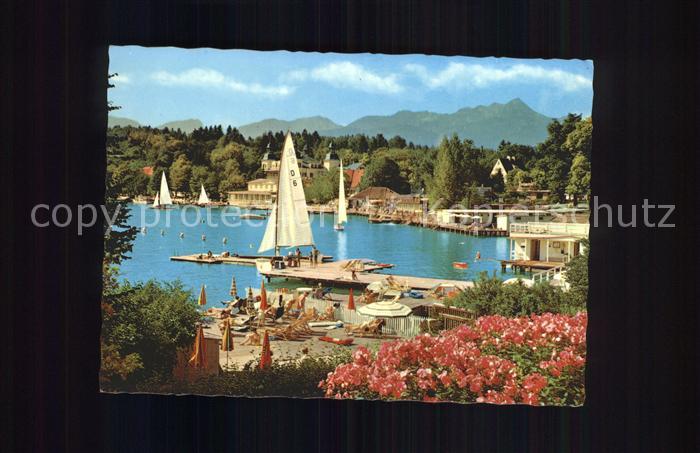 Velden Woerthersee Alpenseebad Strand Segelboote