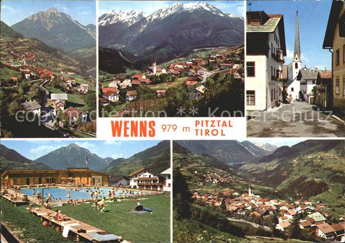 Wenns Pitztal Tirol Panorama Total Dorfpartie Kirche Schwimmbad