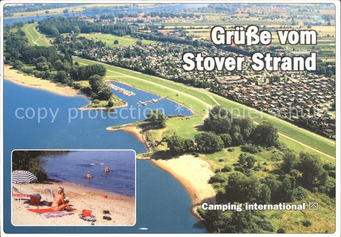 Drage Elbe Stover Strand Fliegeraufnahme Camping