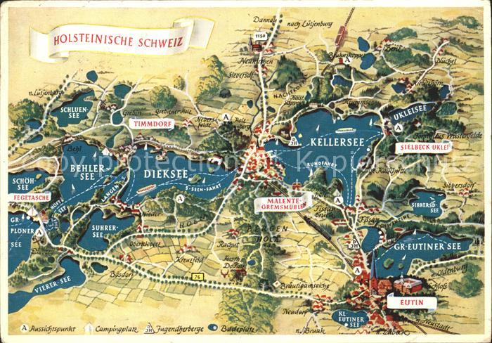 Malente-Gremsmuehlen Landkarte Holsteinische Schweiz
