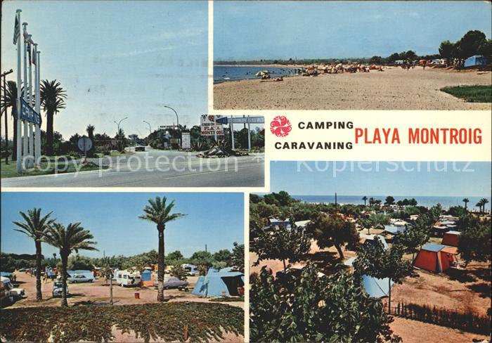 Playa Montroig Camping Caravaning Strand Zeltplatz Strassenpartie