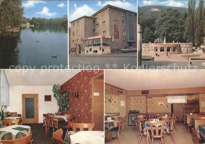 Bad Nauheim Hotel Pension Lucia Gastraum See Brunnen