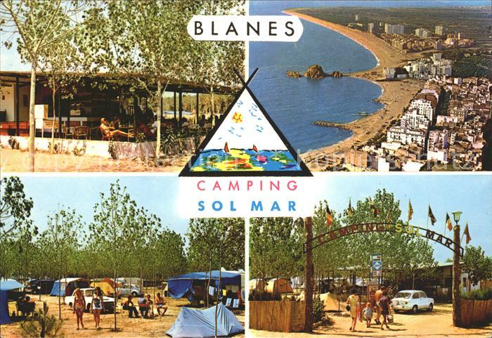 Blanes Camping Sol Mar Bungalow Zeltplatz Fliegeraufnahme Eingang
