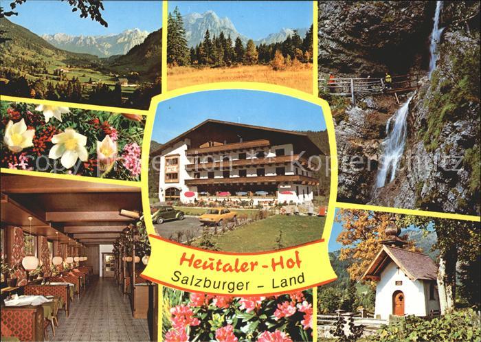 Heutal Unken Gasthof Pension Heutaler Hof Panorama Gastraum Wasserfall Kapellche