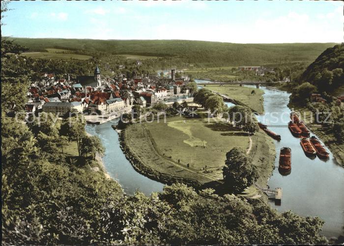 Hann. Muenden Zusammenfluss von Werra und Fulda Fliegeraufnahme