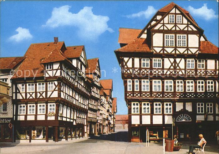 Hann. Muenden Lange Strasse Marktstrasse Fachwerkhaeuser