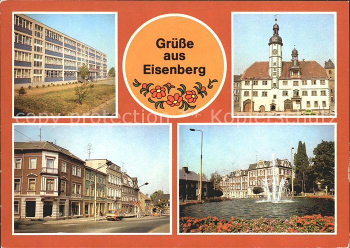 Eisenberg Thueringen Georg Kunze Oberschule Rathaus Ernst Thaelmann Platz Spring