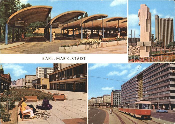 Karl-Marx-Stadt CHEMNITZ Karl Marx Allee Ensemble Lobgedichte Interhotel Kongres