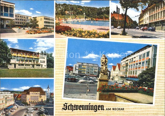 Schwenningen Neckar Orts und Teilansichten Schwimmbad Denkmal