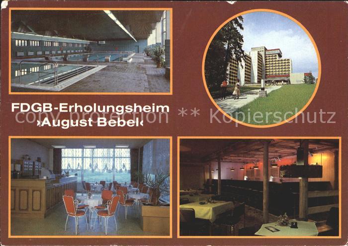 Friedrichroda FDGB Erholungsheim August Bebel Schwimmhalle Teestube Bar Zum Stol