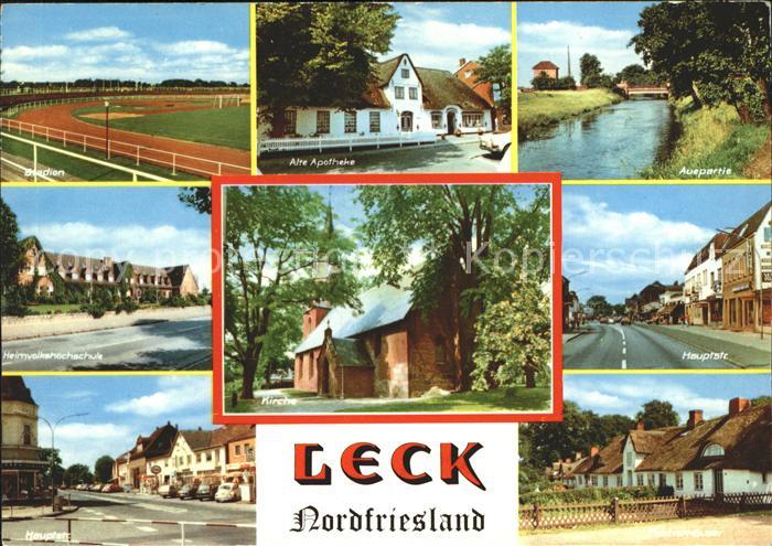 Leck Stadion Alte Apotheke Auepartie Heimvolkshochschule Kirche Hauptstr