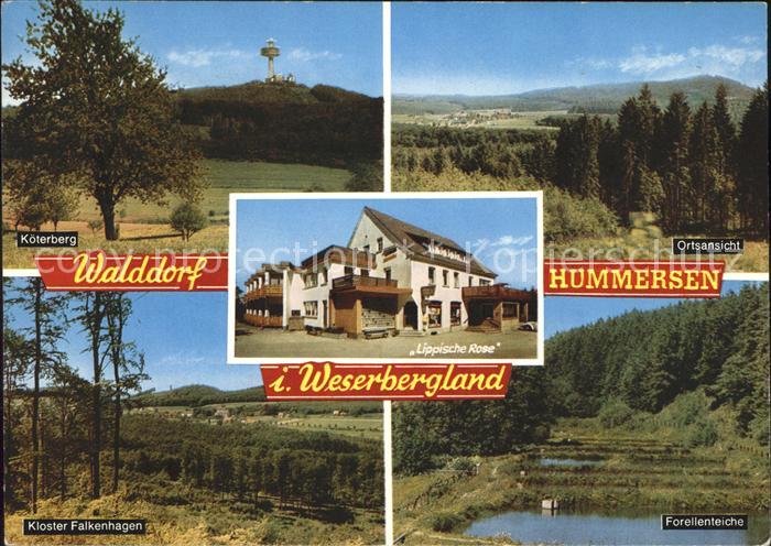 Hummersen Koeterberg Lippische Rose Hotel Ortsblick Kloster Falkenhagen Forellen