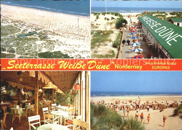 Norderney Nordseebad Seeterrasse Weisse Duene Strandpartien
