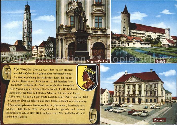 Lauingen Donau Schimmelturm Magnus Denkmal Schloss Rathaus