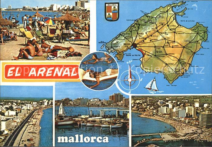 El Arenal Mallorca Strandpartien Hafen uebersichtskarte