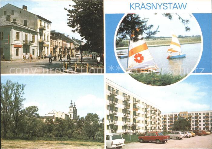 Krasnystaw Plac 1 Maja Nad zalewem Kosciol parafialny Osiedle mieszkaniowe przy