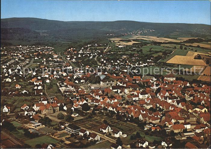 Bad Meinberg mit Teutoburger Wald und Externsteine Fliegeraufnahme